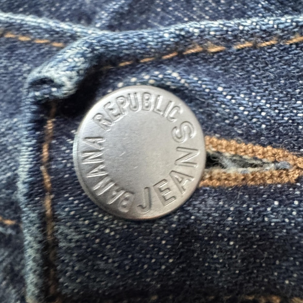 Banana Republic Jeans Mens Large Blue Dark Wash Button Fly Denim Pants 34x28 - Picture 8 of 13